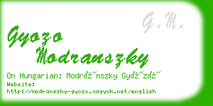 gyozo modranszky business card